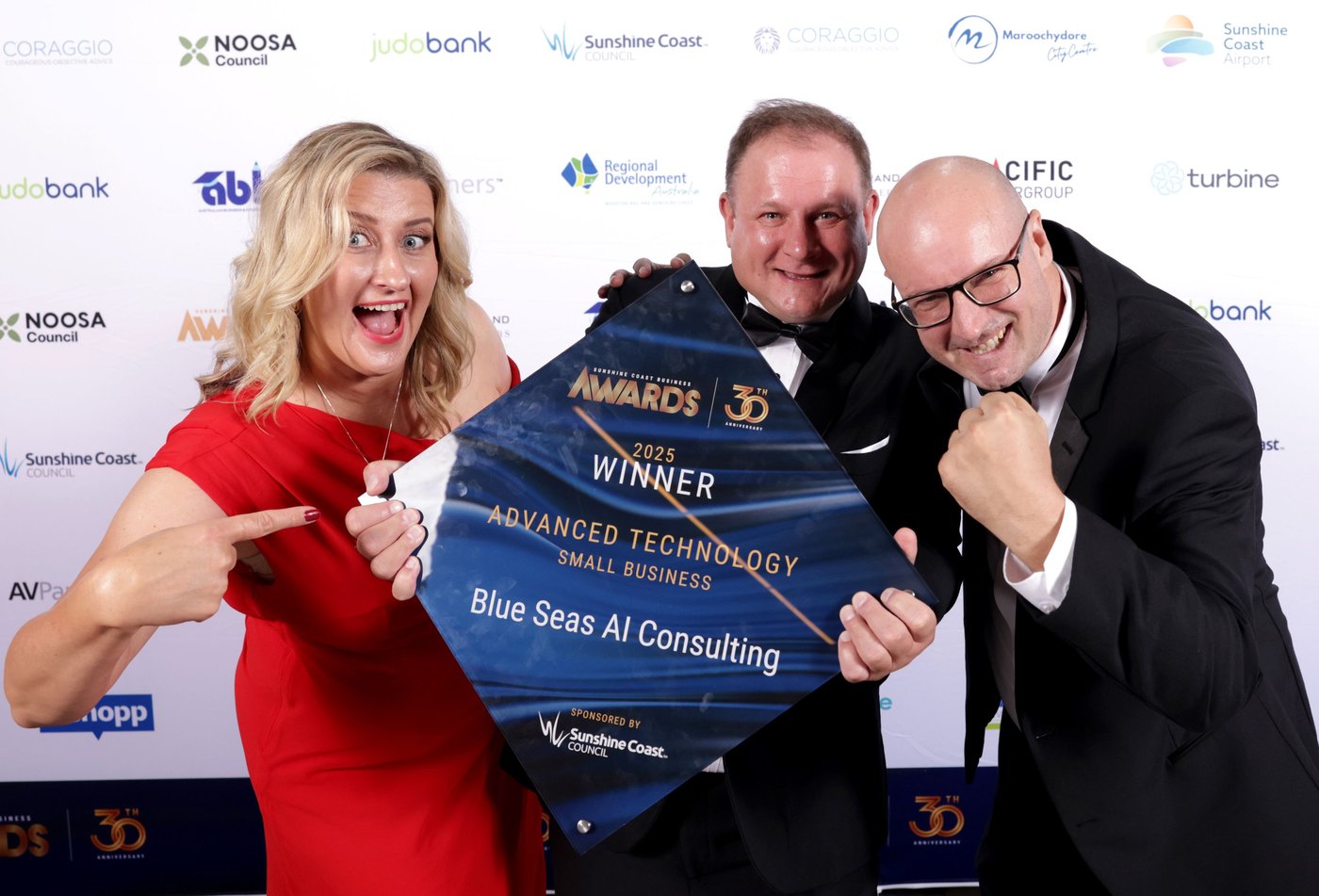 Accepting the 2025 Sunshine Coast Business Award