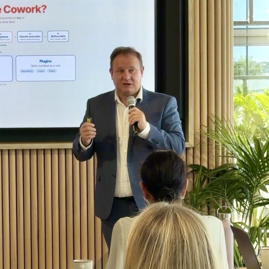 Bart presenting to a room of business owners